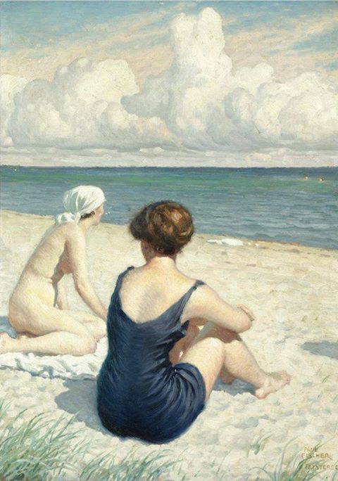 Paul Gustave Fischer -Donne sulla spiaggia a Falsterbo